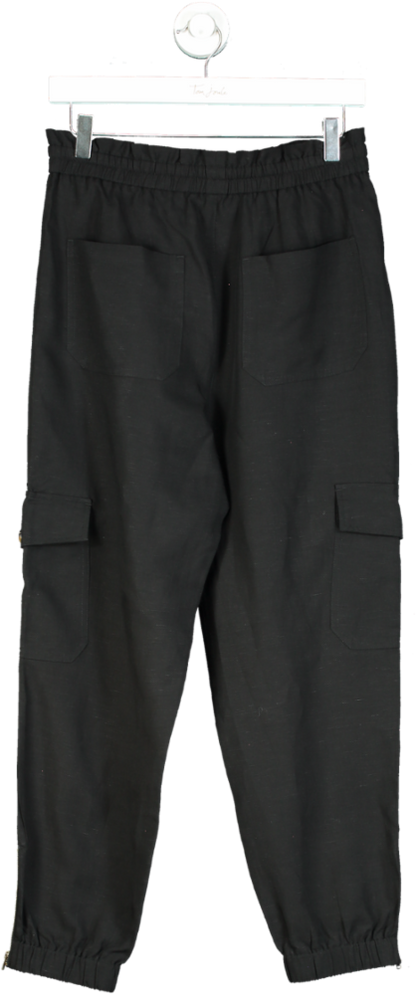 WYSE LONDON Black Anyah Cargo Trouser UK 8