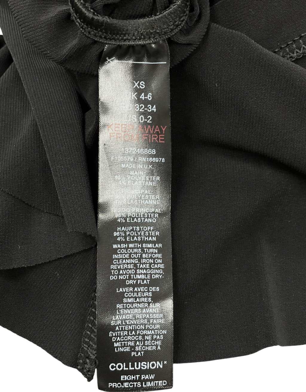 Collusion Women's Black Soft Slinky Mini Ruched Bodycon Dress UK XS