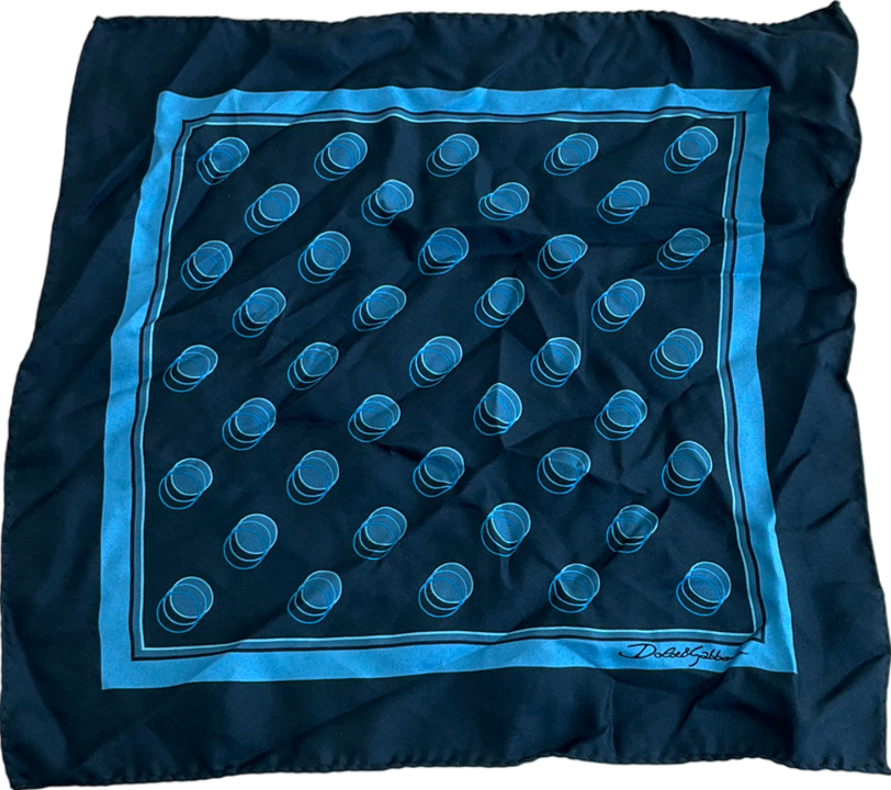 Dolce & Gabbana Blue Silk Square Hankerchief One Size