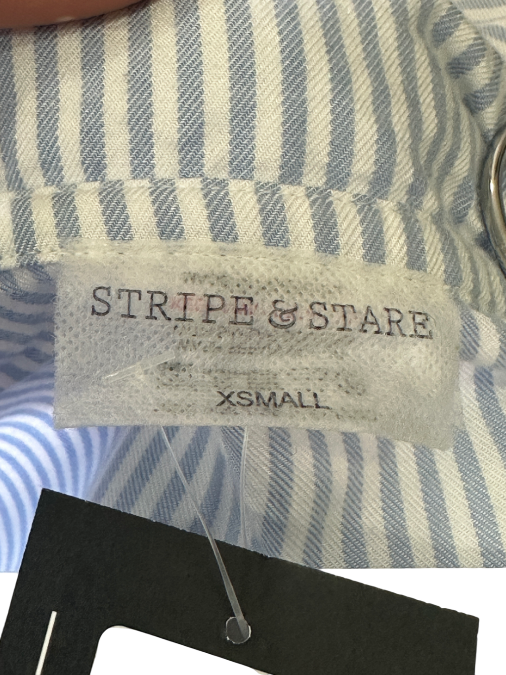 Stripe & Stare Blue Soft Brushed Woven Pyjama Top & Elasticated Trouser Set UK XS