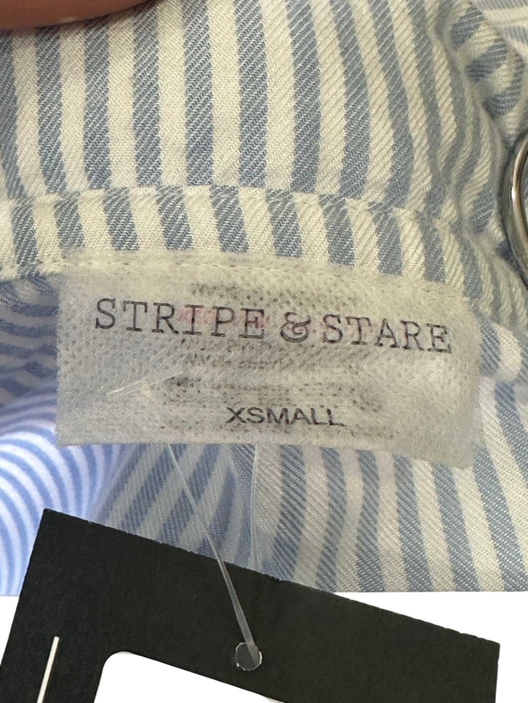 Stripe & Stare Blue Soft Brushed Woven Pyjama Top & Elasticated Trouser Set UK XS