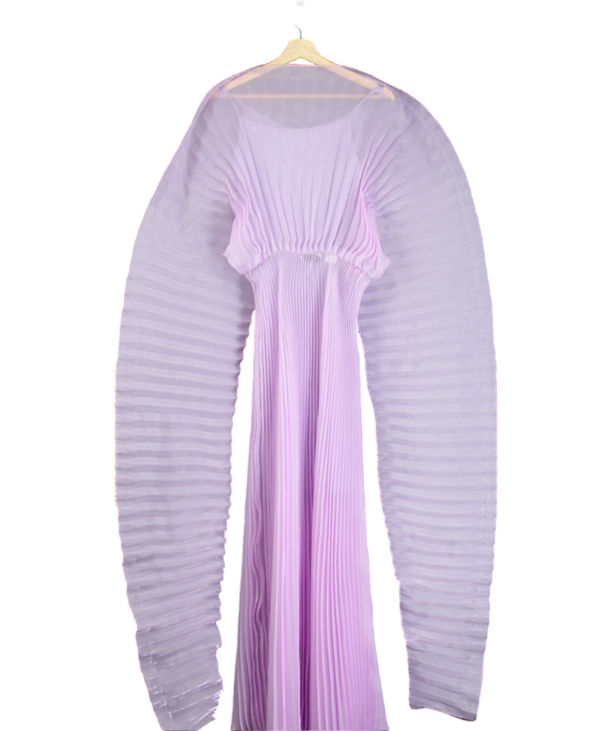 J'amemme Purple Alisha Pleated Dress UK XS