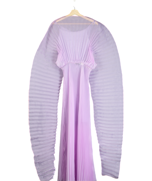 J'amemme Purple Alisha Pleated Dress UK XS