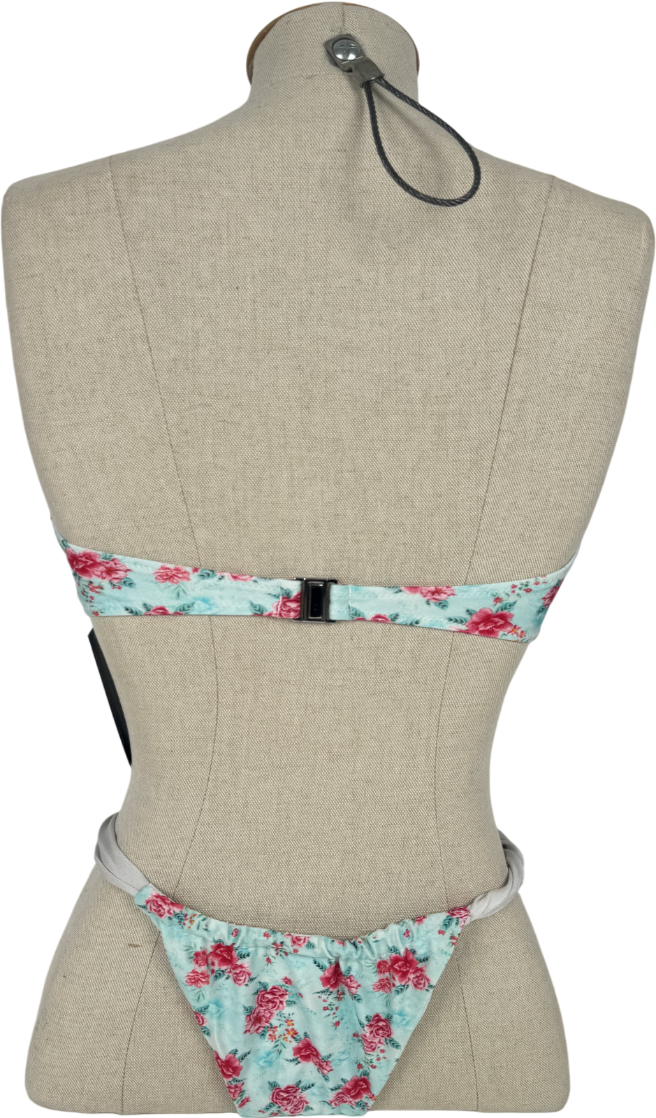 Bright Paradise Blue Rose Bikini Set UK S/M