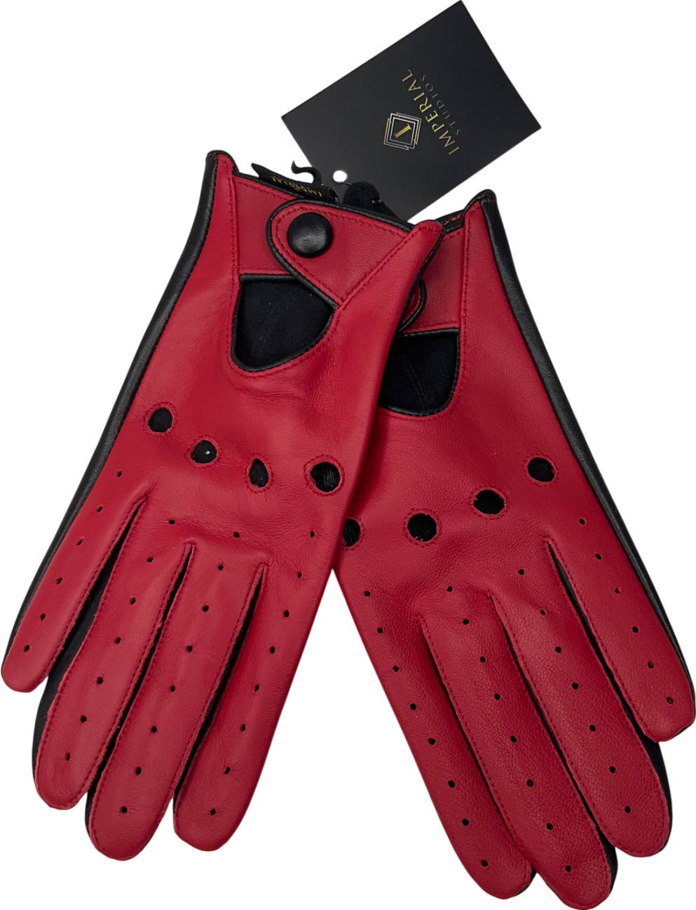 Imperial Studios Red Leather Gloves And Keyring Gift Set