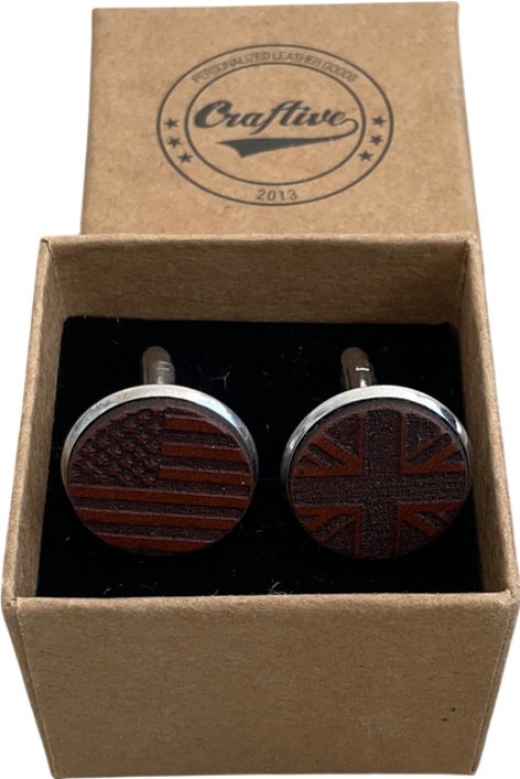 Craftive Metallic Wooden Cufflinks One Size