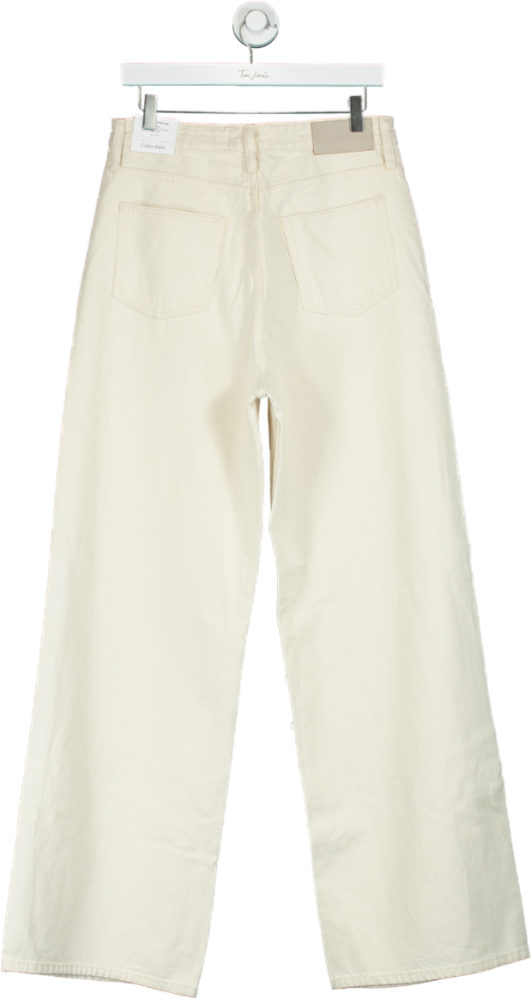Calvin Klein White High Rise Wide Leg Jeans W31