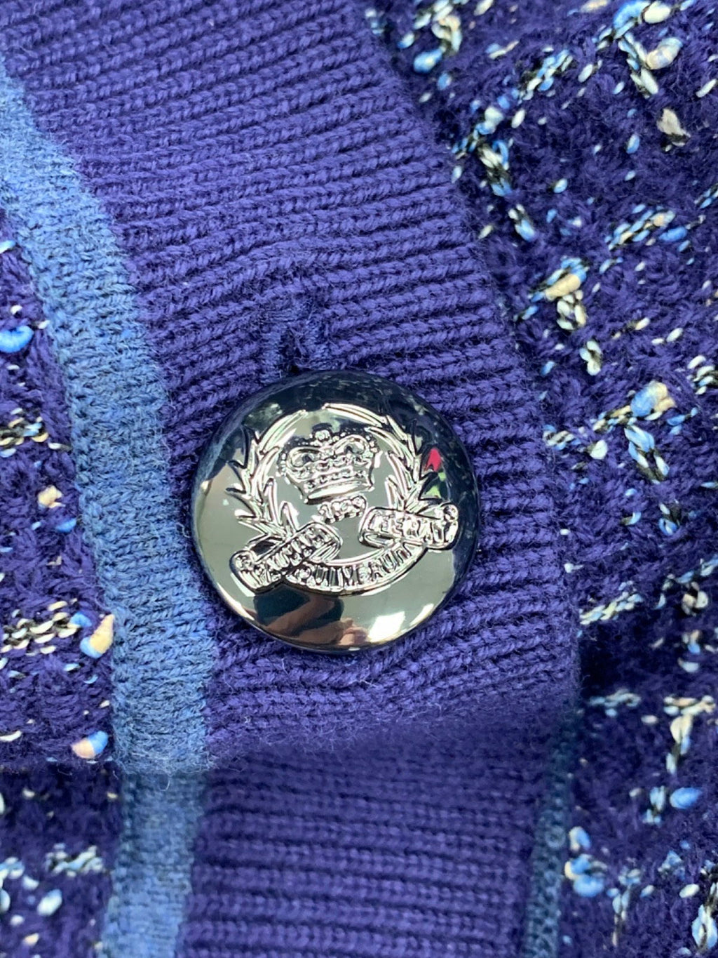 J.McLaughlin Blue Tweed Cardigan UK M