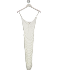Club L White Strappy Ruched Midi Dress UK XS