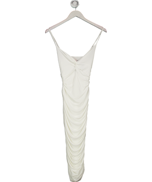 Club L White Strappy Ruched Midi Dress UK XS