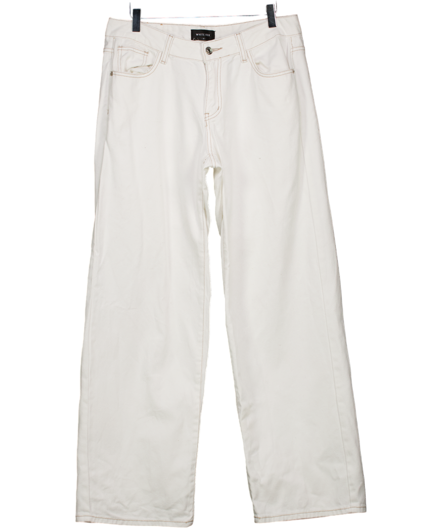 White Fox White Bring The Style Low Rise Wide Leg Jeans UK M