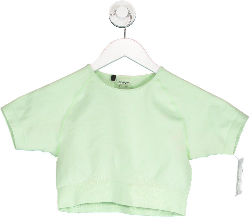 Bo + Tee Green Short Sleeve Crop Top UK S