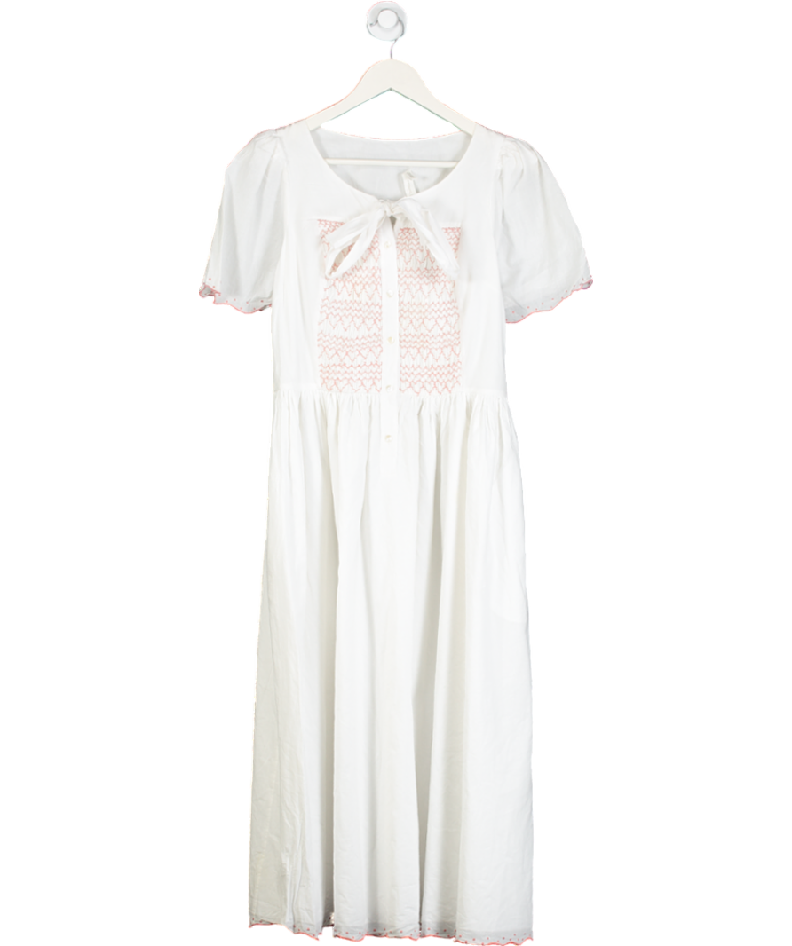 bamford x Martha Ward White organic cotton Smock Day Dress UK S