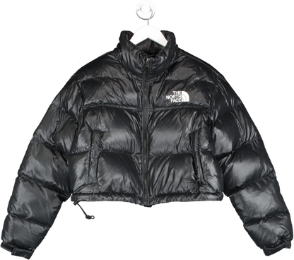 The North Face Black Down Filled Cropped Jacket UK L