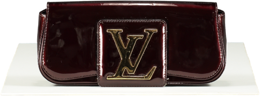 Louis Vuitton Patent Amarante Vernis Pochette Sobe Clutch Bag