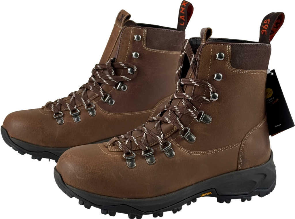 LANX Brown Ogden Acacia Distressed Water-resistant Oil Leather Hiker Boots UK 6 EU 39 👠