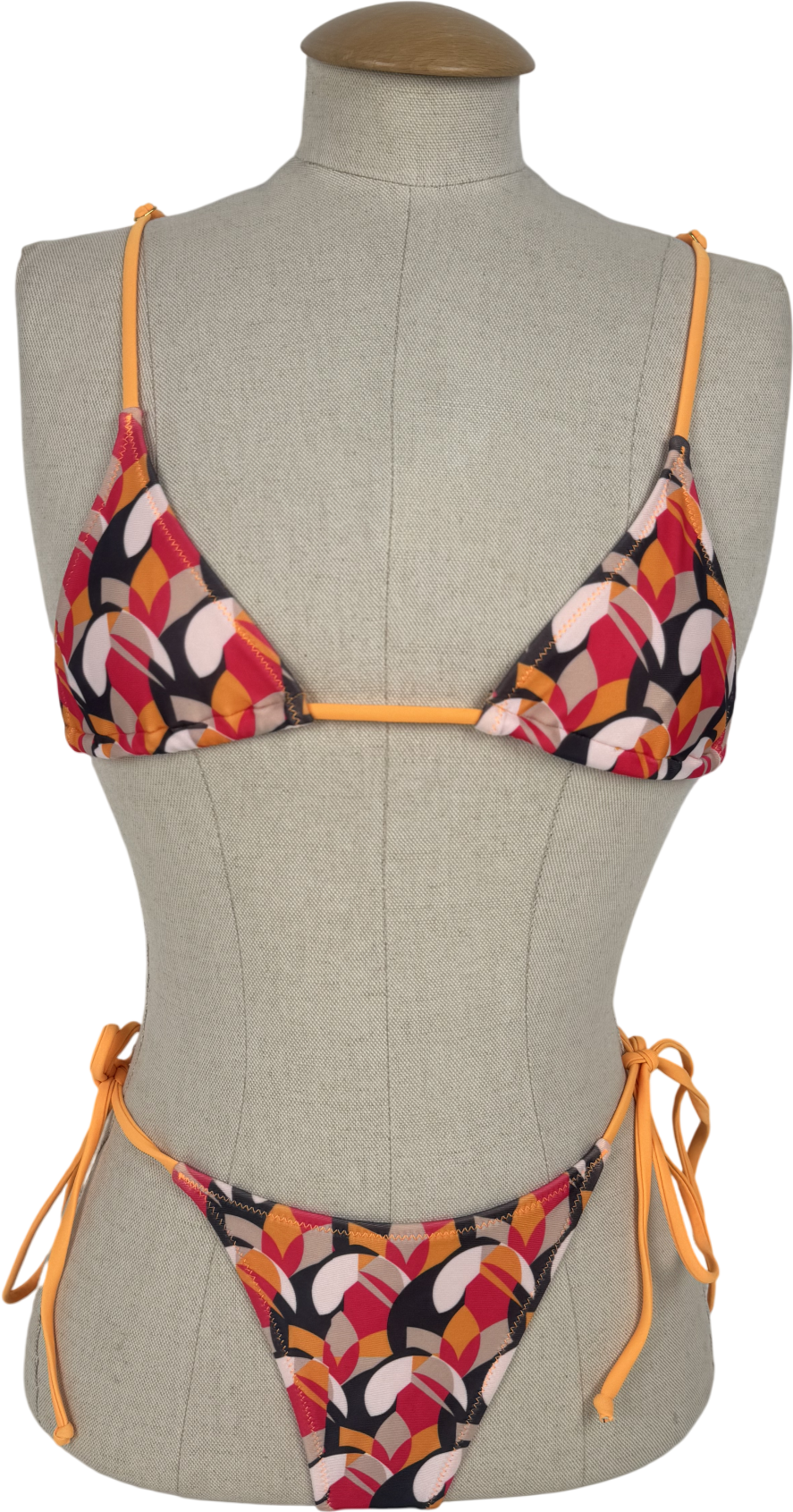 Odd Clasic Orange Abstract Bikini Set UK S