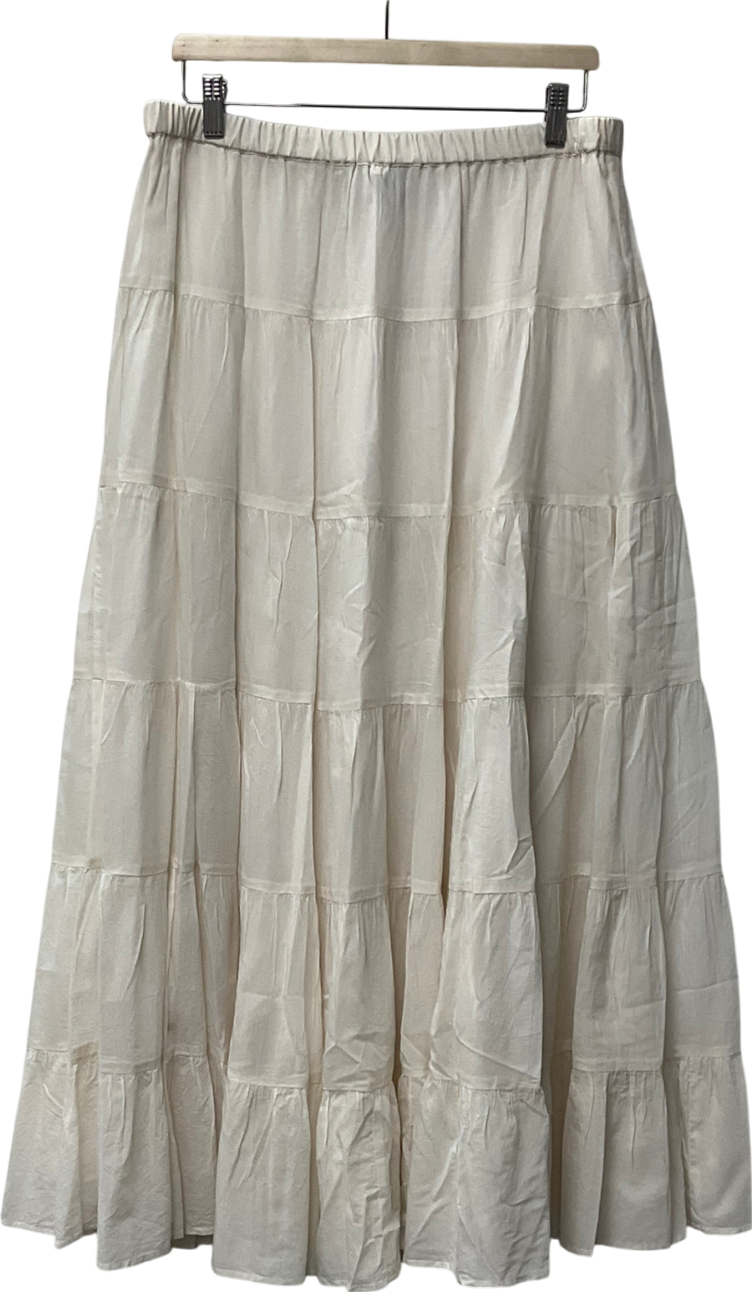 Eleven Loves White Tia Tiered Skirt (ivory) UK M/L