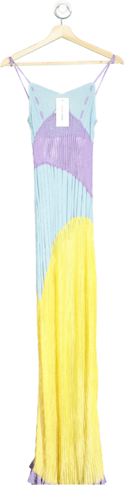 Caro Luna Multicolour Pleated Maxi Dress UK S