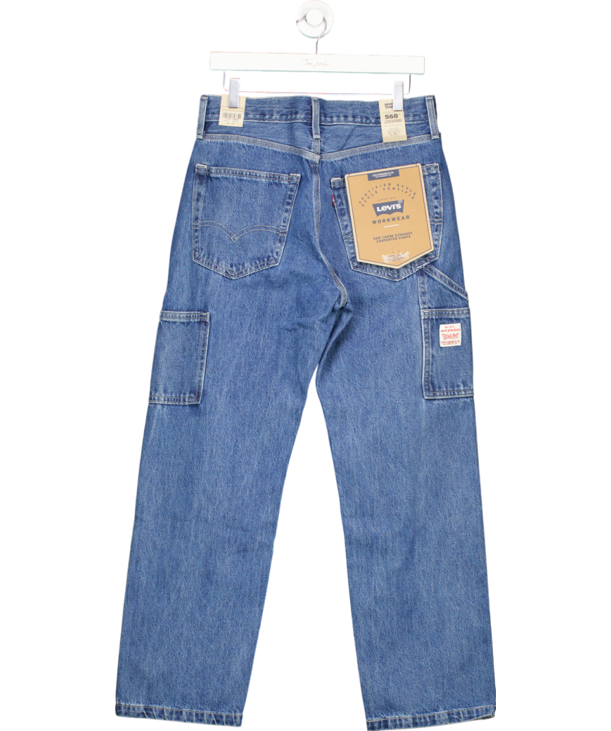 levis Blue 568 Loose Straight Carpenter Pants W30