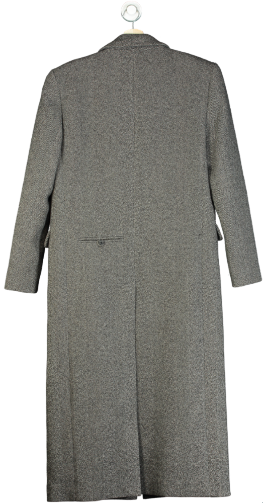 The Mannei Greenock Herringbone Wool-blend Coat In Grey UK 10