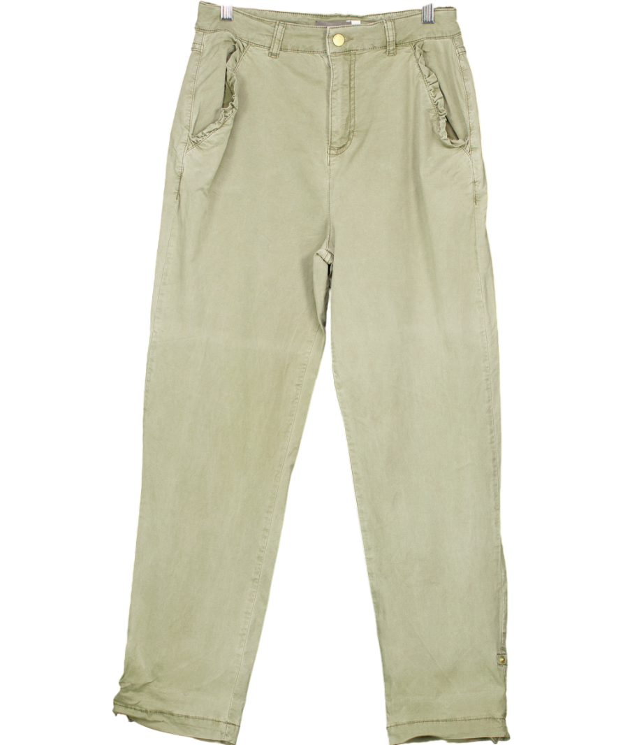 Mint Velvet Green frill pocket Detail cargo Trousers UK 12