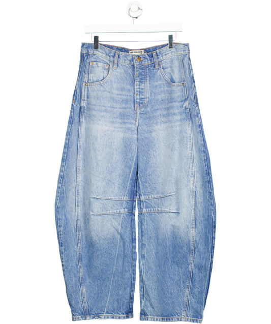 Free People Blue We The Free Good Luck Mid-rise Barrel Jeans W27