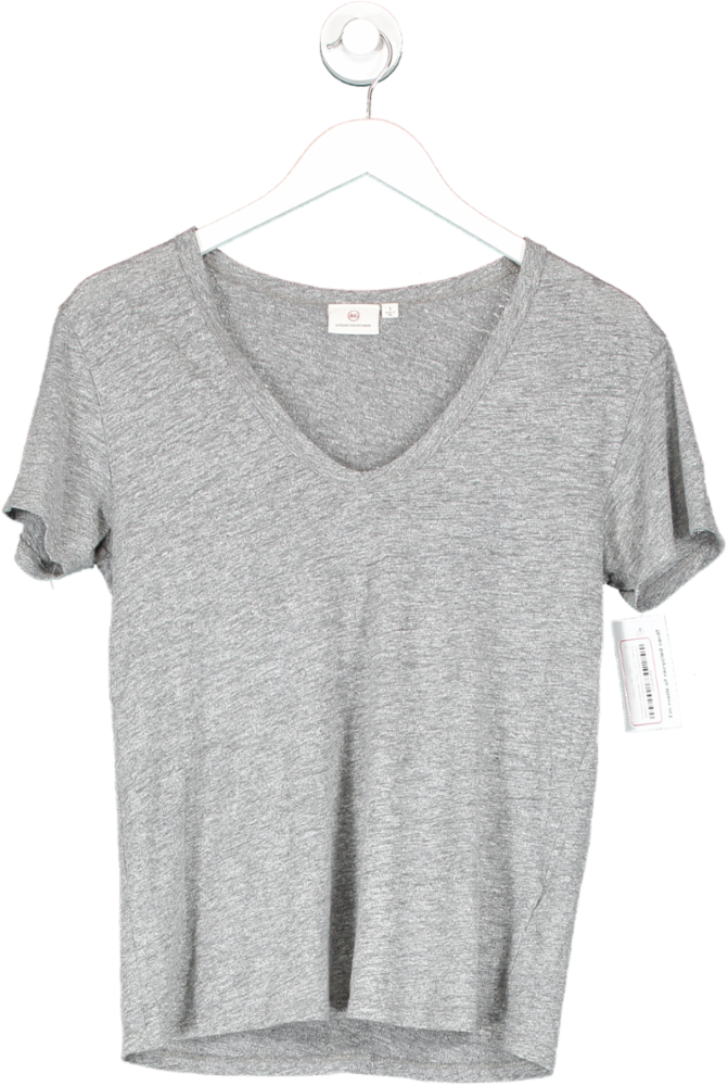 AG Adriano Goldschmied Grey Relaxed U Neck T Shirt UK S