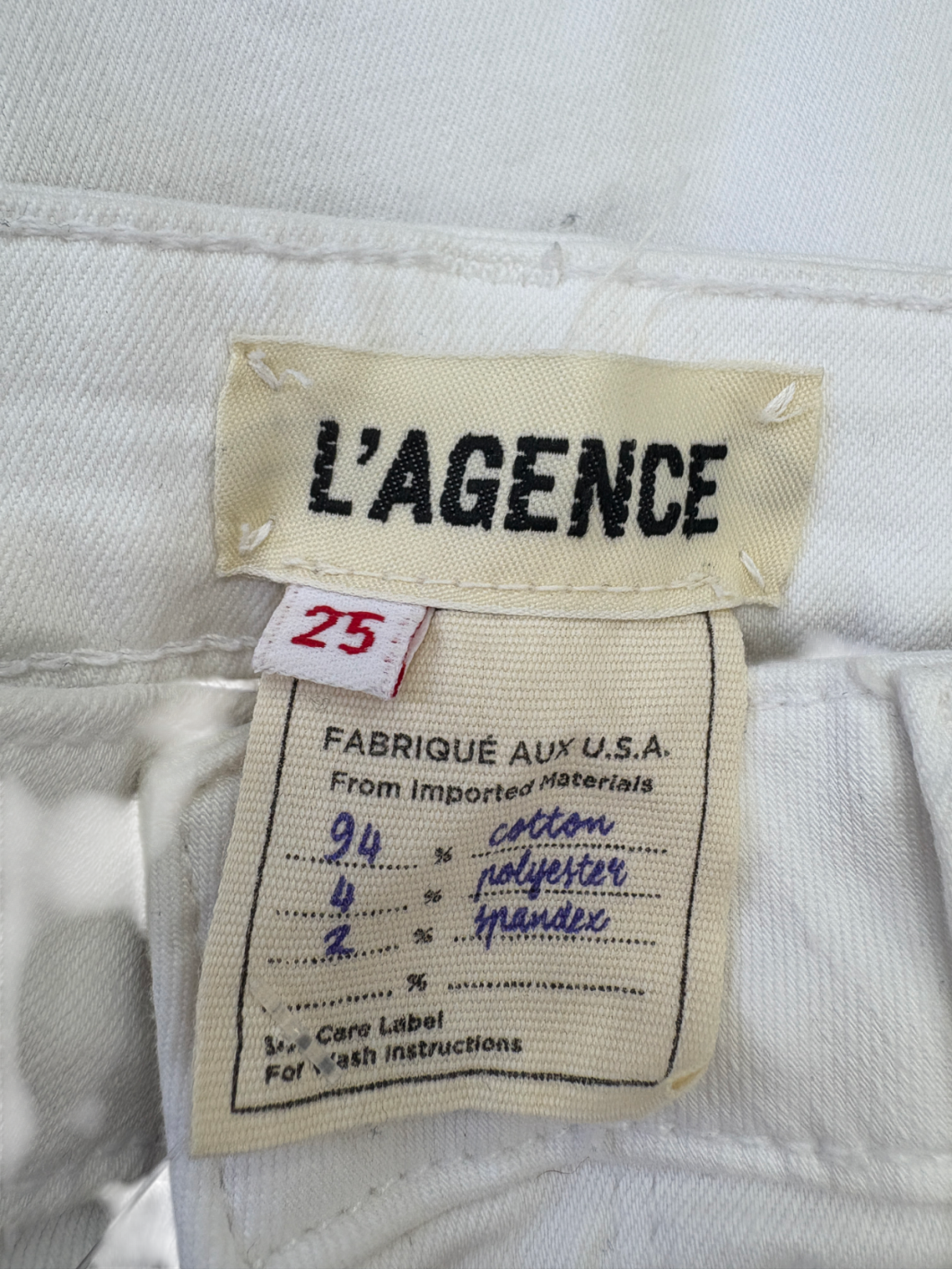 L'agence White Margot Cropped Skinny Jean W25