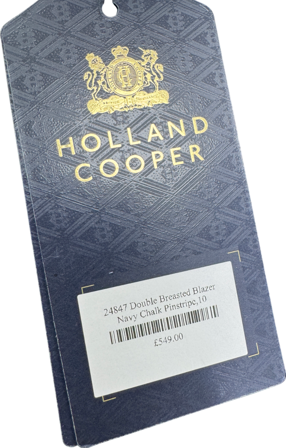 Holland Cooper Blue Double Breasted Blazer Navy Chalk Pinstripe UK 10