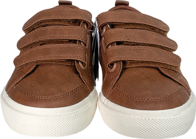 Next Tan Brown Standard Fit (f) Two Strap Touch Fastening Trainers UK 9 EU 26.5 👼