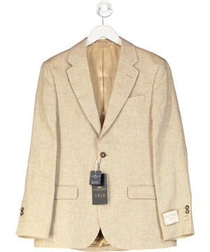 Hawes & Curtis Tailored Fit Beige Herringbone 1913 Suit Jacket UK 38" CHEST