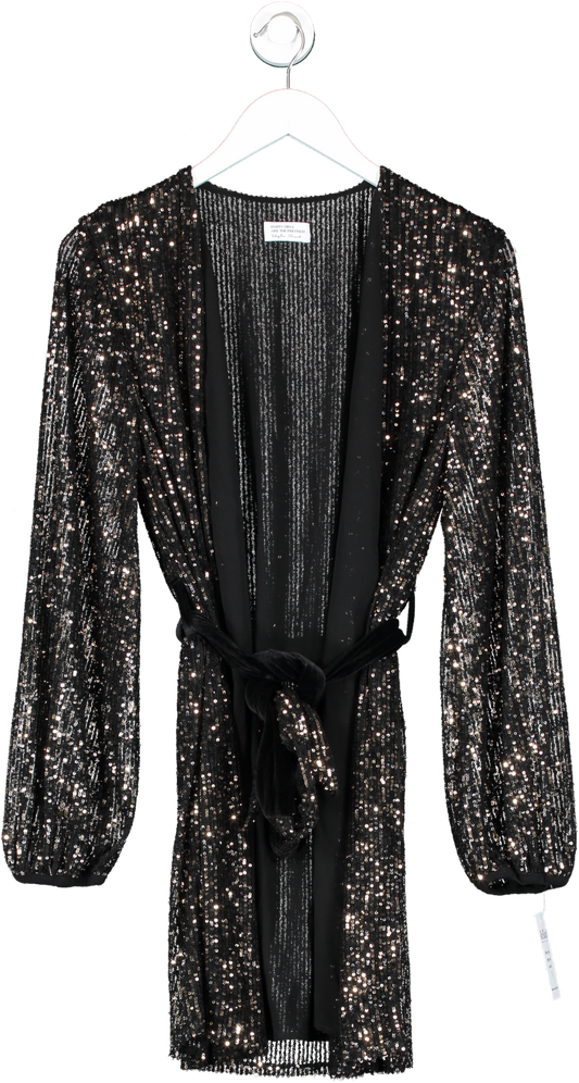Style cheat Black Sequin Wrap Dress UK 8