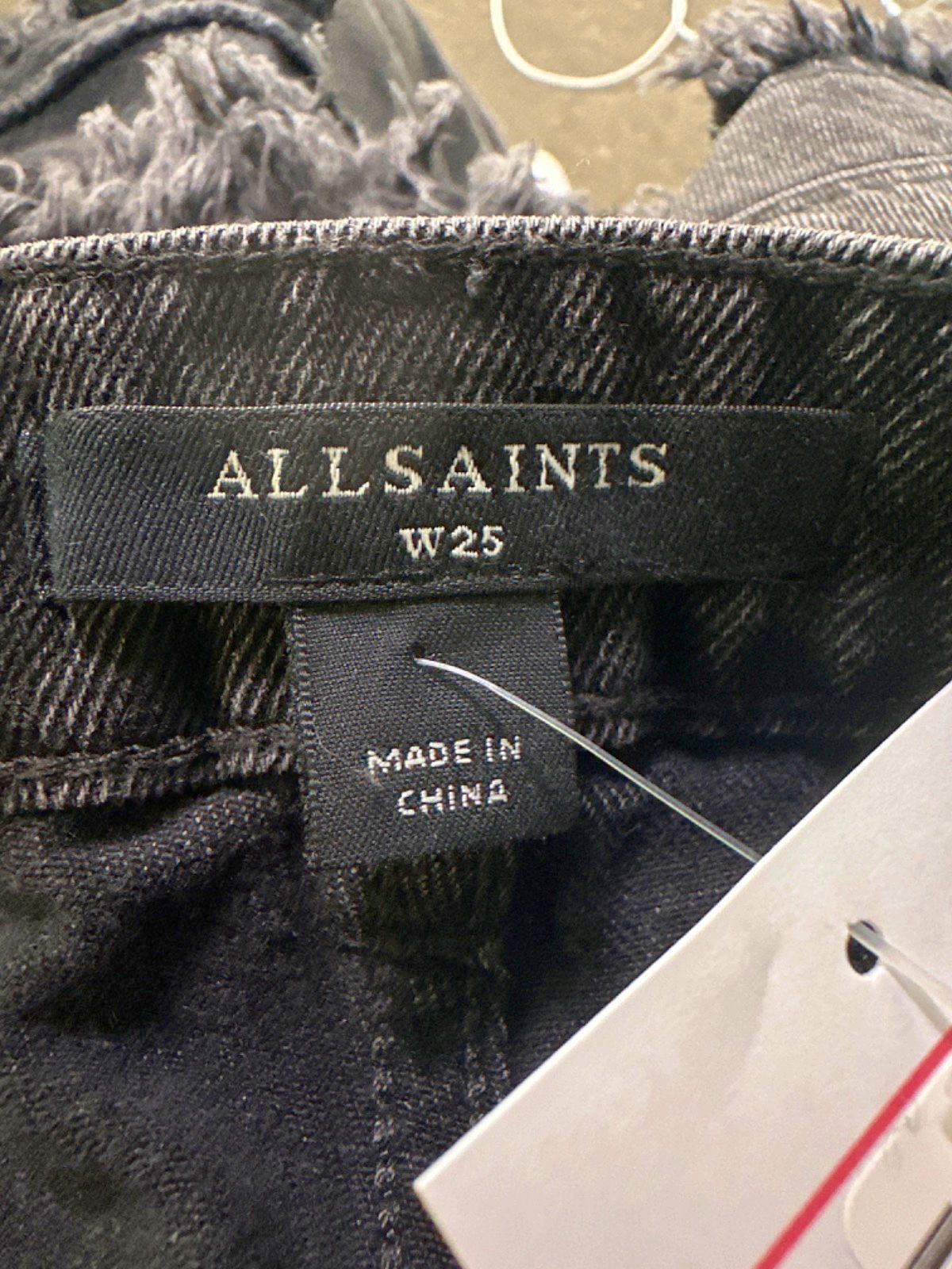 AllSaints Black Charle Pray Shorts UK W25