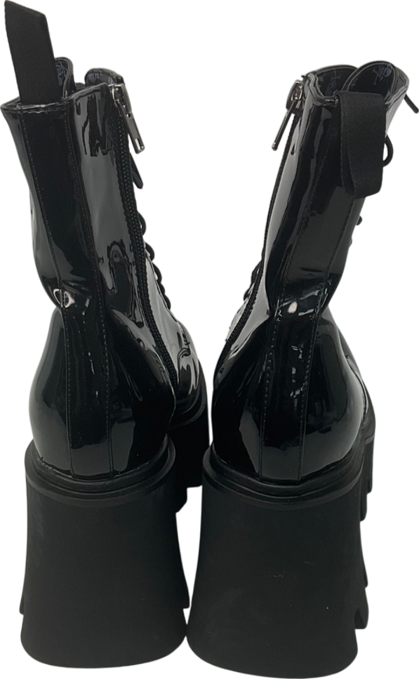 la moda Black Run To You Chunky Platform Ankle Boots UK 5 EU 38 👠