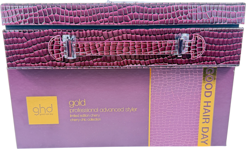 GHD Gold Advanced Hair Styler In Cherry Chic with Vanity Case & Box