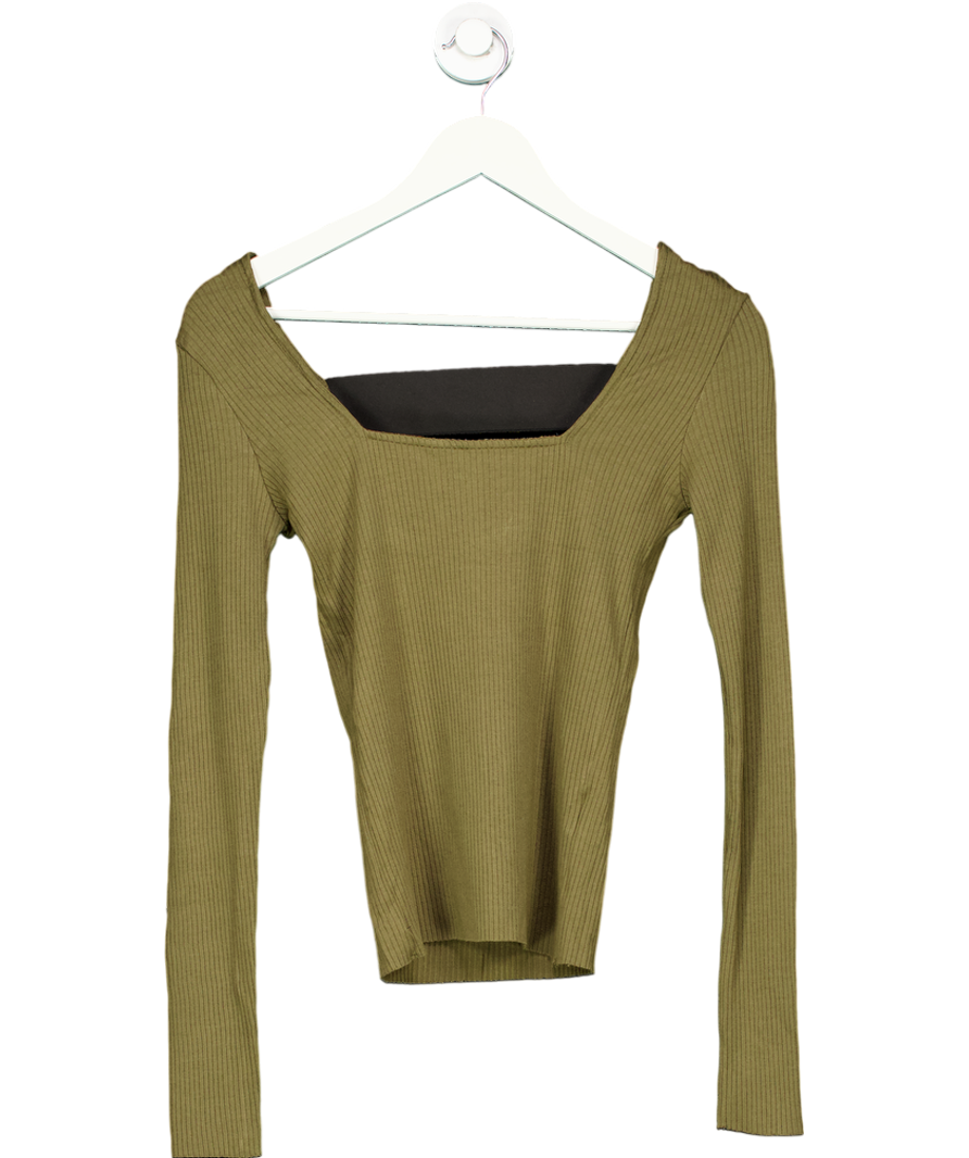 The Range Green Ribbed Long Sleeve Top UK XS