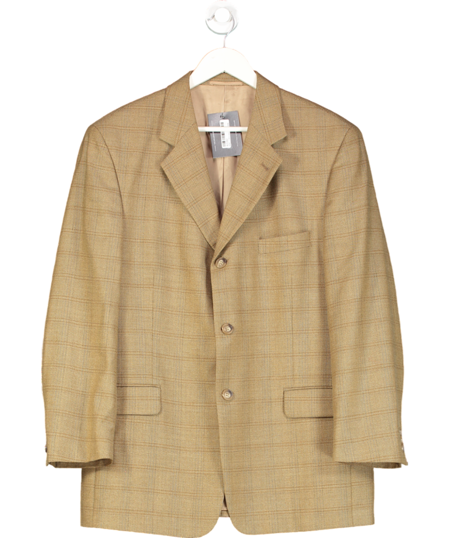 Van Tilberg Brown Checked Wool Blend Jacket UK L/XL