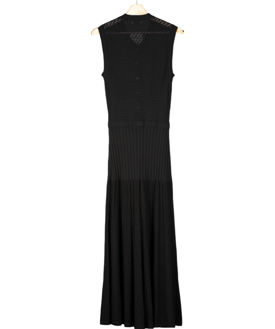 Sandro Black Crochet Look Button Down Maxi Dress UK XS/S