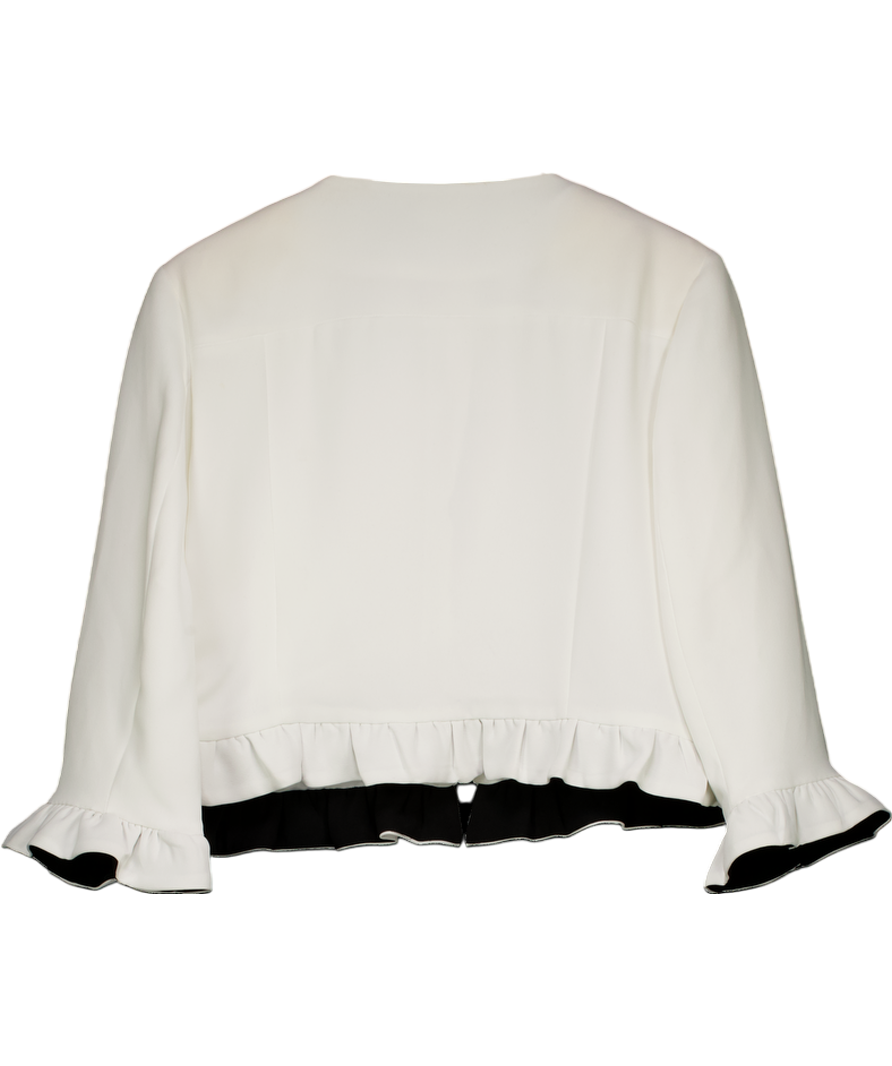 Michaela Louisa White Ruffle Hem Bolero Jacket UK 14