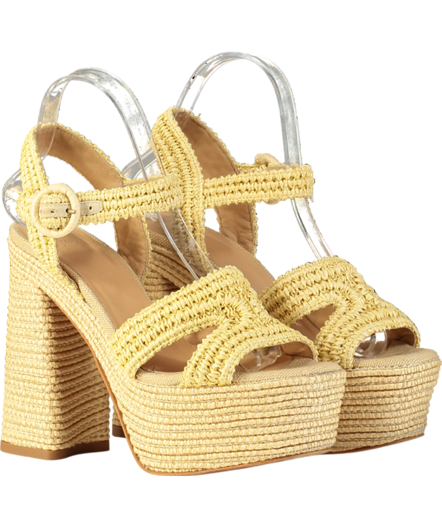Castaner Beige Adriana Rafia Heel Sandals UK 5 EU 38 👠