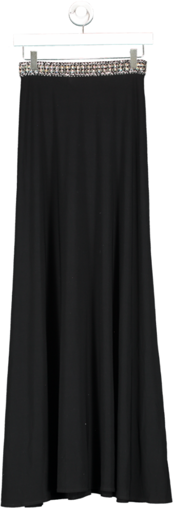bebe Black Diamante Maxi Skirt UK XS