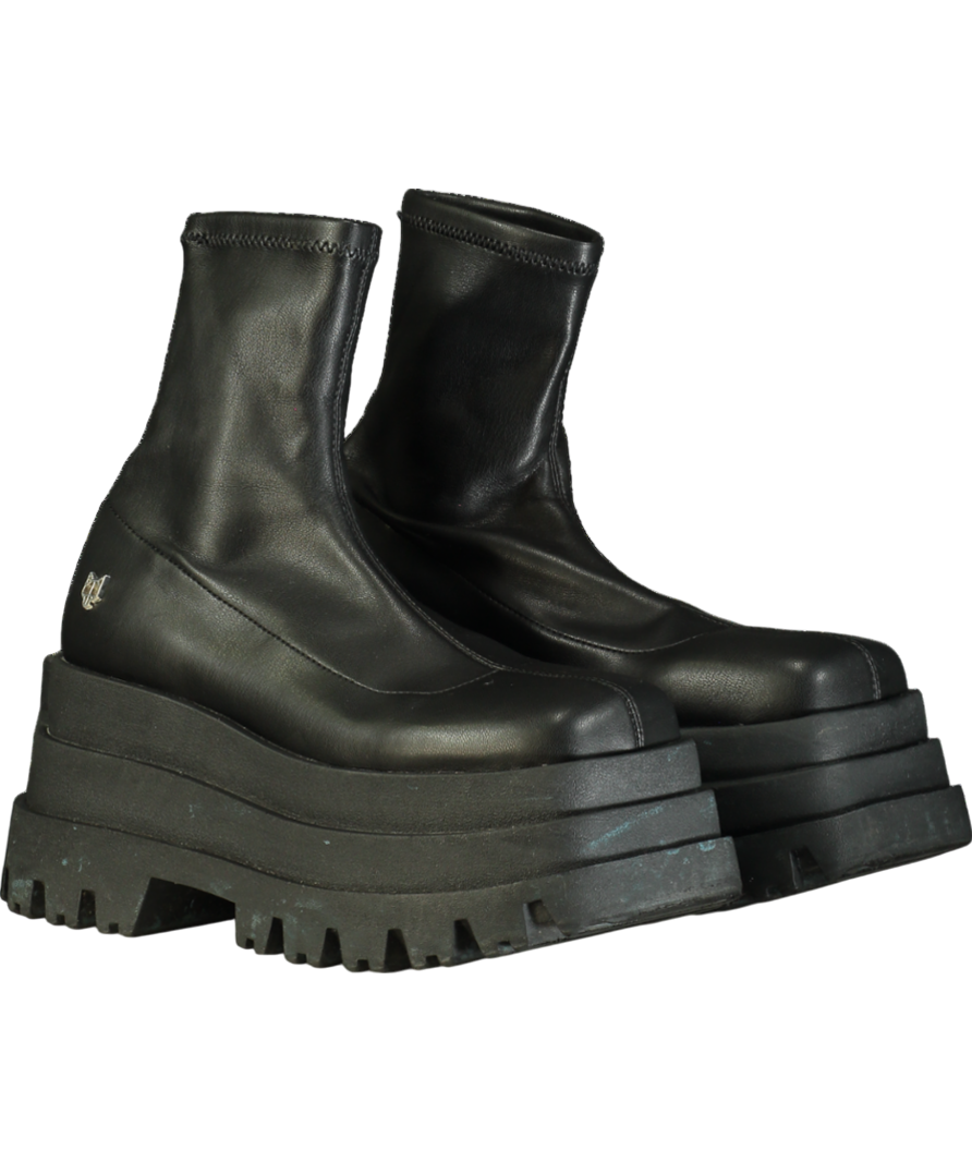Naked Wolfe Black Sassy Platform Ankle Boot UK 4 EU 37 👠