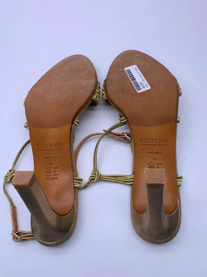 SEZANE ÉDITIONS Gold Strappy Heels UK 8