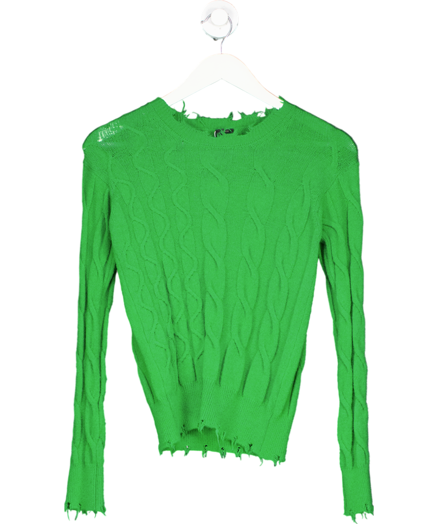 Pinko Green Supersoft Cableknit Jumper UK XS
