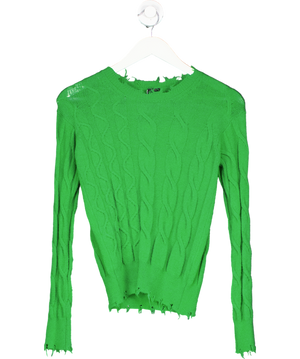 Pinko Green Supersoft Cableknit Jumper UK XS