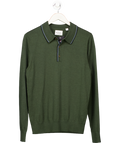 Ben Sherman Tipped Merino Wool Polo In Khaki Green UK S