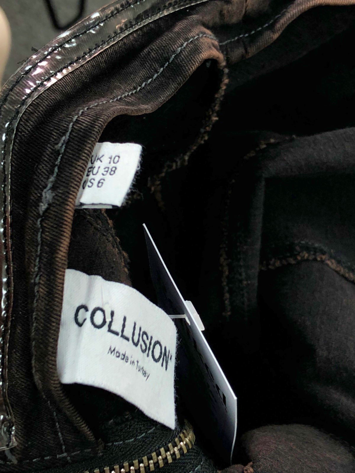 Collusion Brown Belted Denim Dress UK 10