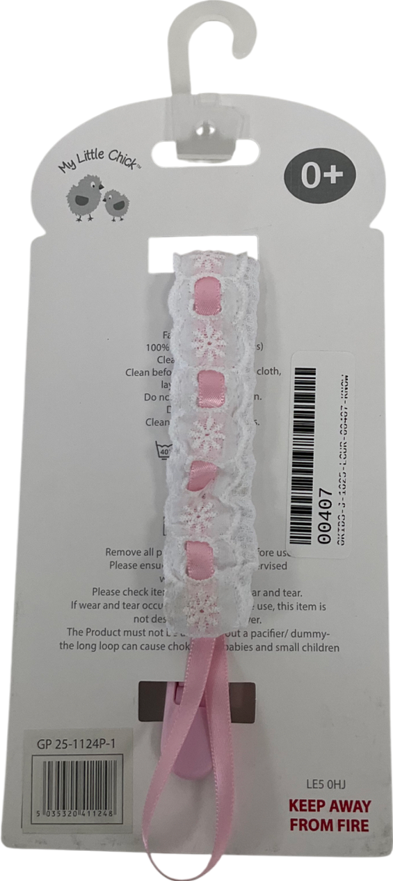 My Little Chick White Lace And Bow Dummy Clip One Size