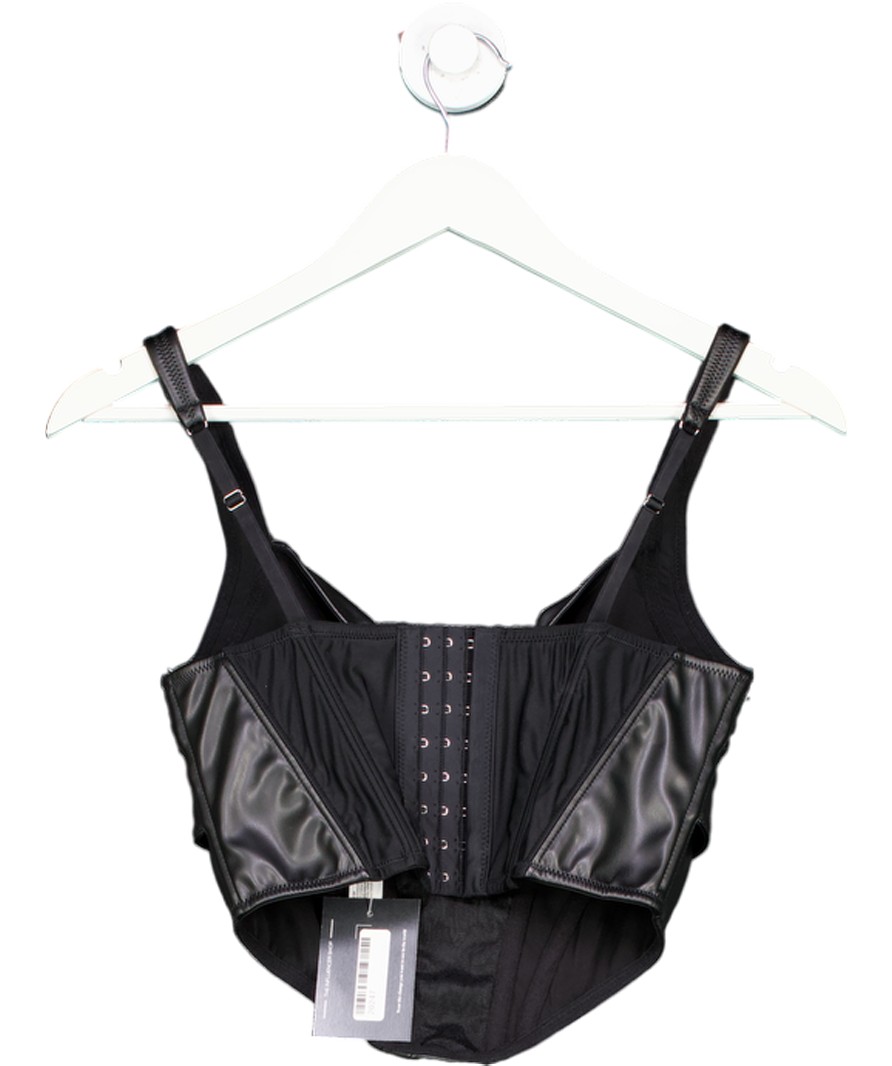 Urban Outfitters Black Blaze Faux Leather Belted Corset Top UK S